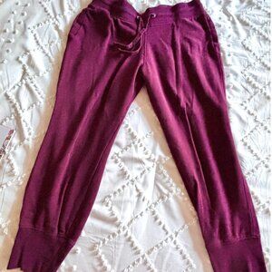 Gap Women's Wine-Colored Tie-Waist Joggers with Front Pockets - Size L